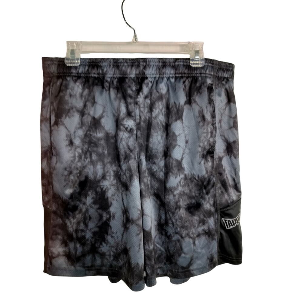 M1125) TapOut Men's Black Camo Athletic Shorts Large